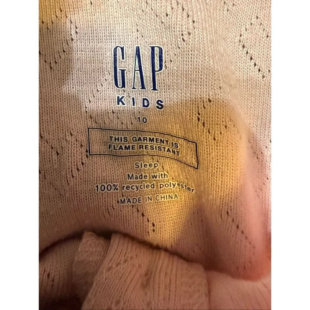 Gap Kids Girls Sleeveless Henley Tank Sleep Dress Pink Size 10